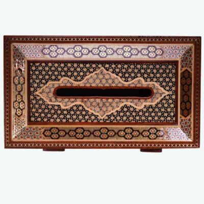 Ensemble corbeille et boîte à mouchoirs – Khatamkari Royal