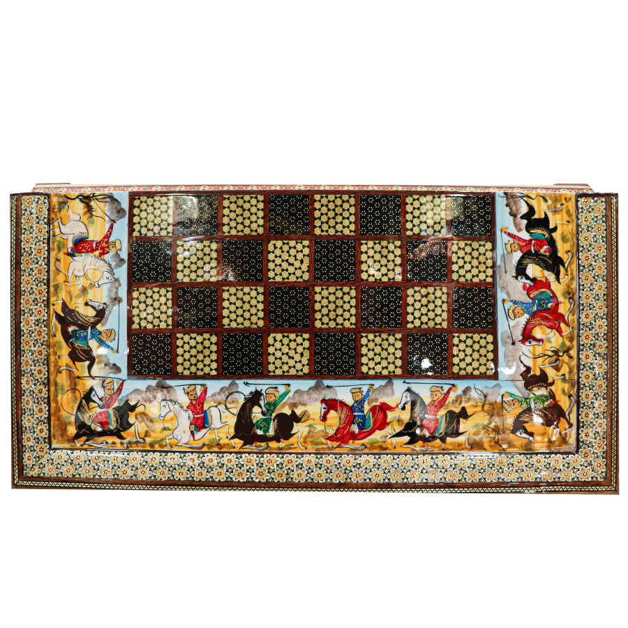 Plateau d’Échecs en Marqueterie Persane Modèle Chogan