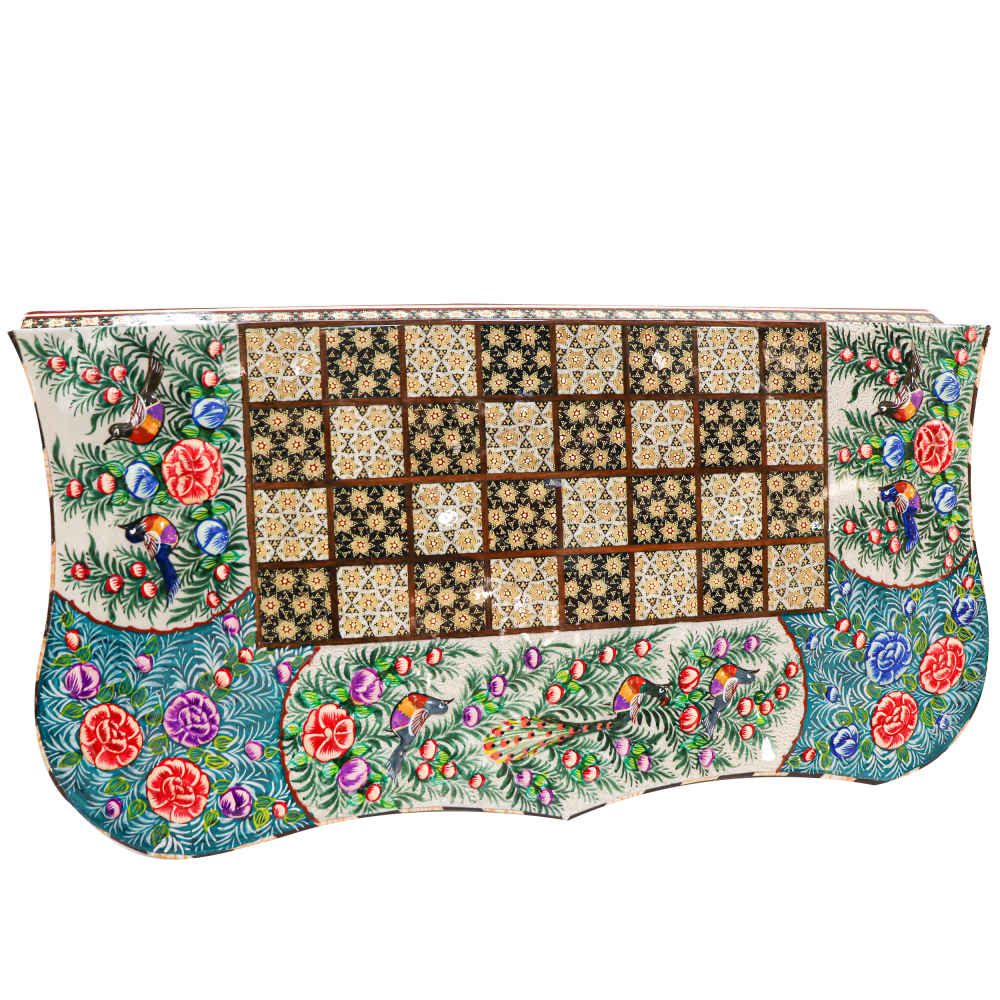 Plateau d’Échecs en Marqueterie en Bois Persan Modèle Miniature