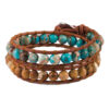 Bracelet Perlé pour Femme – Design Cuir & Turquoise