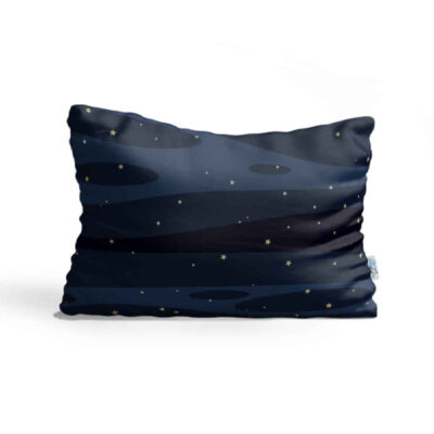 Oreiller de confort reposant pour lit – Housse en velours bleu marine modèle Night (2x)