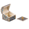Boîte à bijoux en os artisanale avec motif Majnun d'inspiration persane