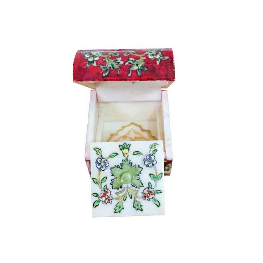 Boîte à bijoux en os artisanale avec motif Tazhib d’inspiration persane