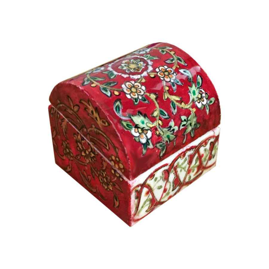 Boîte à bijoux en os artisanale avec motif Tazhib d'inspiration persane