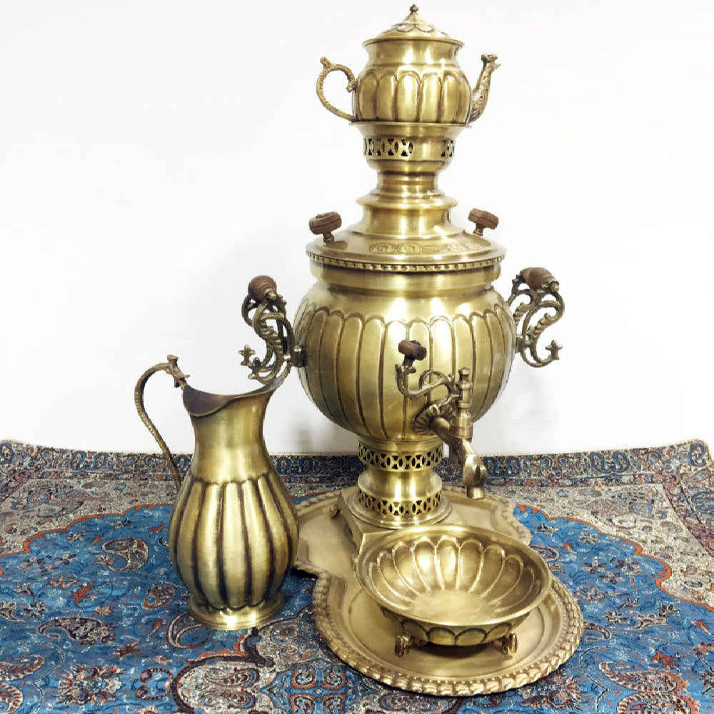 Samovar en laiton persan décoratif pour thé à charbon, 6 litres