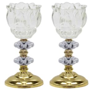 Bougeoir en cristal persan en forme de tulipe, modèle Laleh (2x)