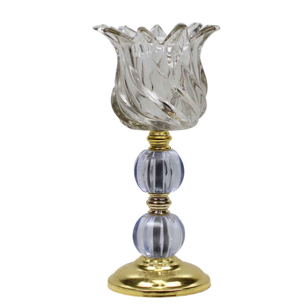 Bougeoir en cristal persan en forme de tulipe, modèle Ashki (2x)