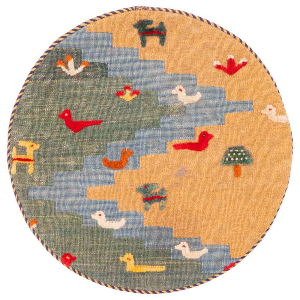 Housse de Coussin Kilim Persan - Design Animaux Tissé à la Main