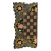 Plateau d'Échecs en Marqueterie Incrustée en Bois Persan Modèle Floral