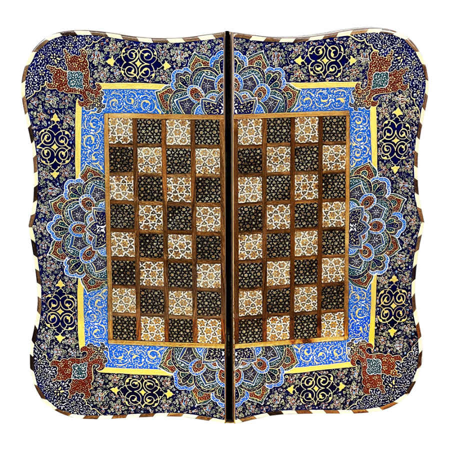 Plateau d'Échecs Khatamkari Persan Modèle Foad
