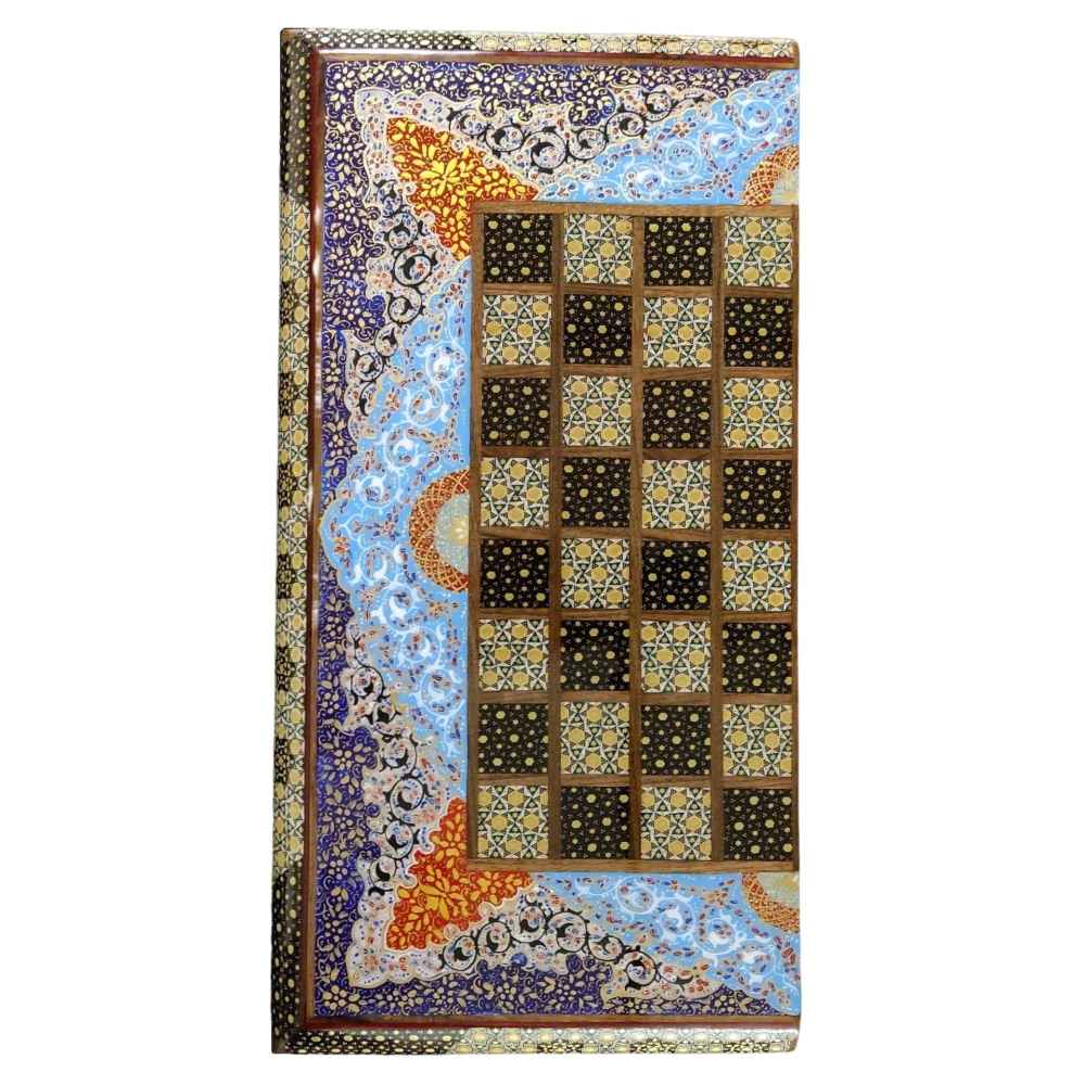 Plateau d’Échecs en Marqueterie Incrustée en Bois Persan Modèle Sadaf