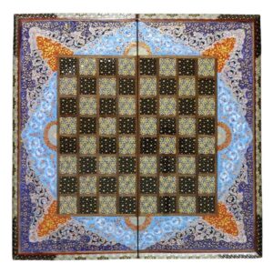 Plateau d’Échecs en Marqueterie Incrustée en Bois Persan Modèle Sadaf