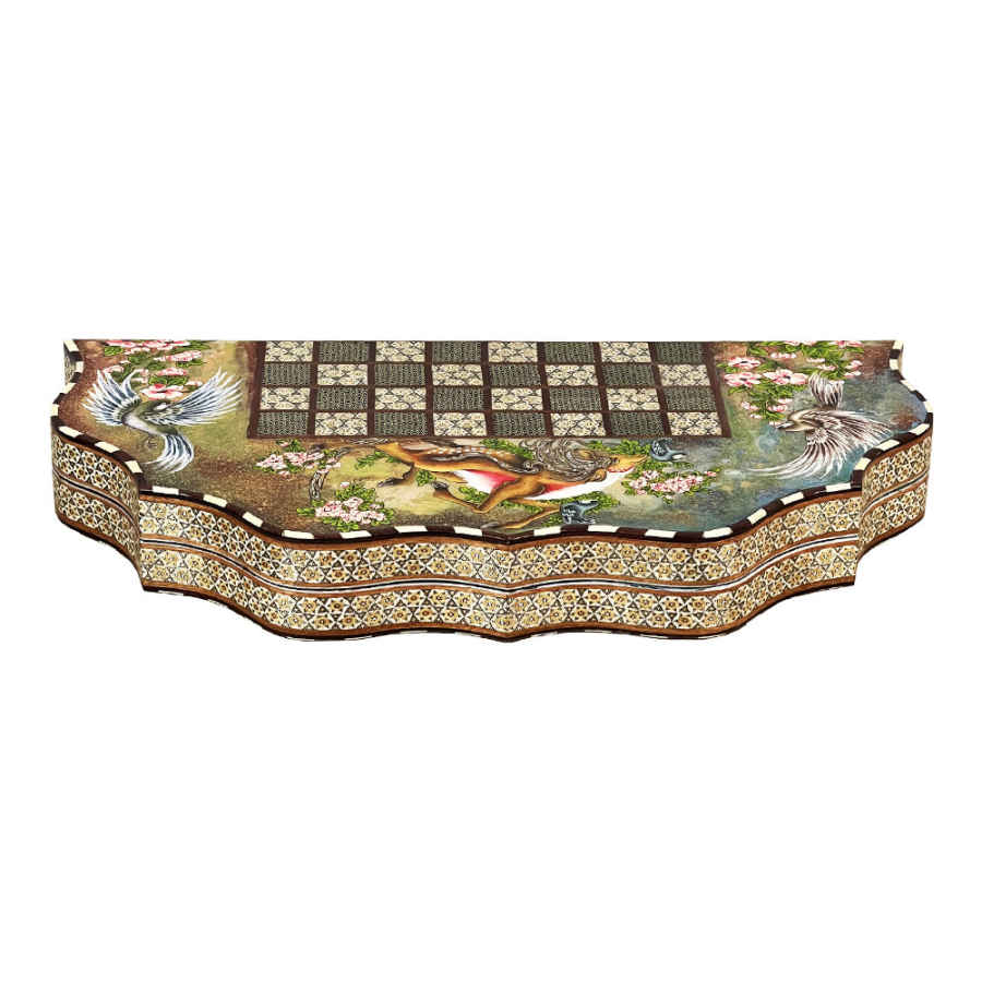 Plateau d’Échecs Khatamkari Persan Modèle Tasheir
