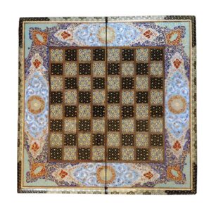 Plateau d’Échecs en Marqueterie Persane Tazhib