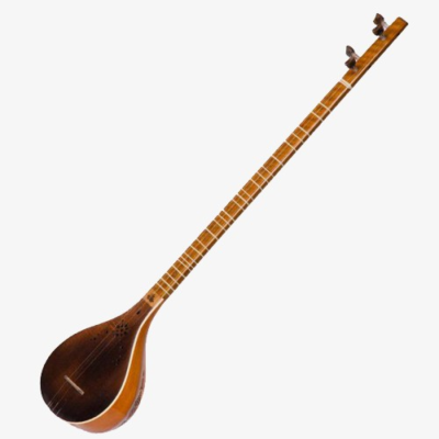 Instrument à cordes Setâr persan - Fabriqué à la main par Mafakheri, Modèle Brûlé