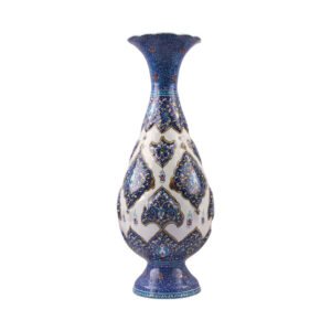 Vase en cuivre décoratif peint à la main avec émail Minakari persan Bahar
