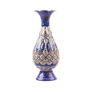Vase en cuivre décoratif peint à la main avec émail Minakari persan Saye