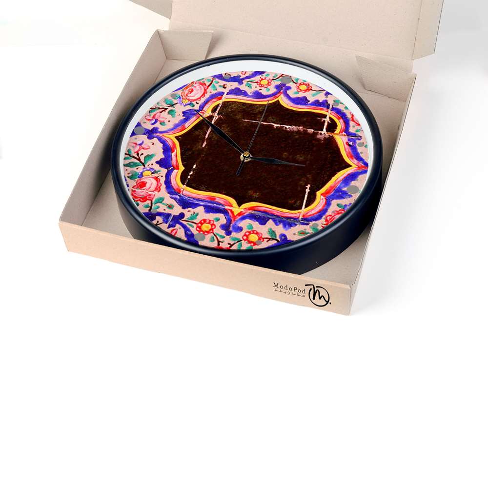 Horloge murale analogique inspirée de la Perse avec motif – Atefeh