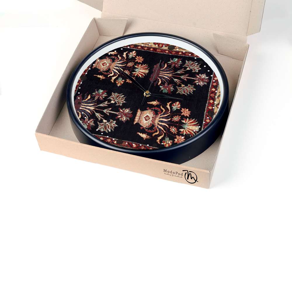 Horloge murale analogique inspirée de la Perse avec motif – Ghalicheh