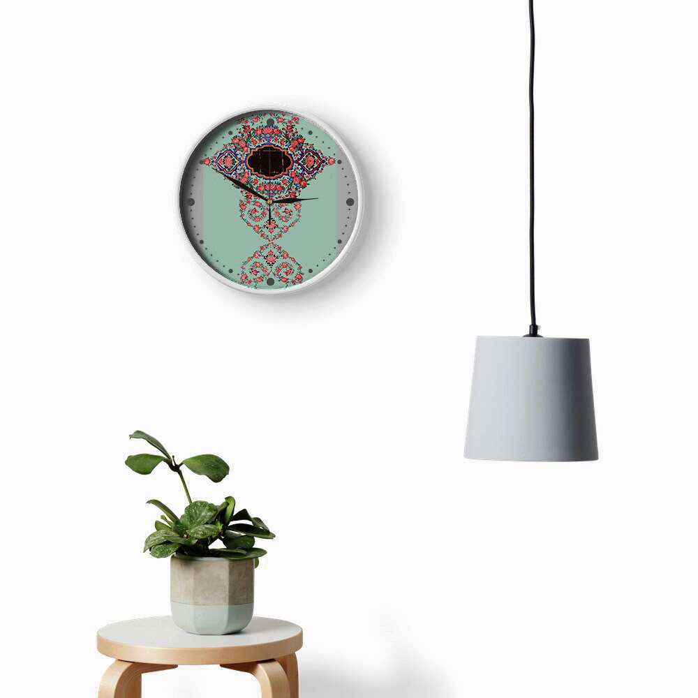 Horloge murale analogique inspirée de la Perse avec motif – Nojavan
