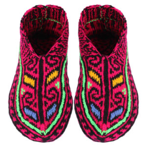 Chaussons au Crochet d’Azerbaïdjan pour Femme en Fibre Acrylique Tricotée – Modèle Ayta