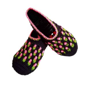 Chaussons au Crochet pour Femme en Coton Tricoté – Modèle Bahar
