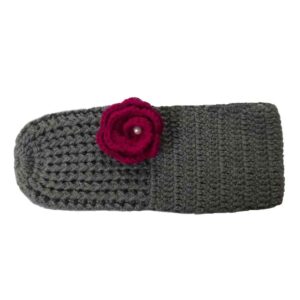 Chaussons au Crochet pour Femme en Fibre Acrylique Tricotée – Modèle Fleur