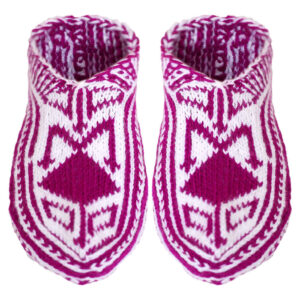 Chaussons au Crochet d’Azerbaïdjan pour Femme en Fibre Acrylique Tricotée – Modèle Sahar