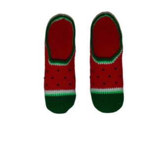Pantoufles en crochet pour femmes en coton tricoté Yalda Pastèque