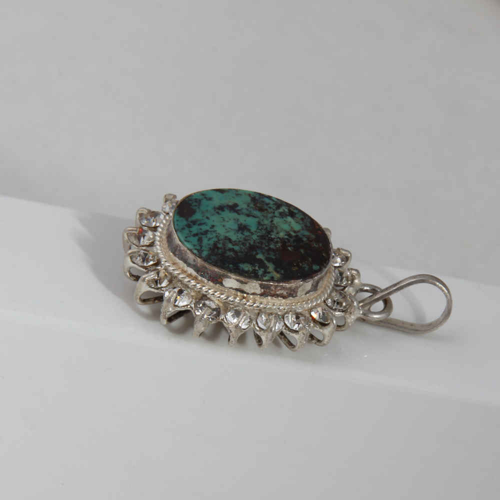 Pendentif en argent persan avec pierre précieuse Turquoise Royan