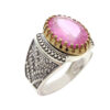Bague en argent Topaze Rose persane pour homme Vahab