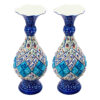 Set de 2 vases décoratifs en cuivre peint à la main avec émail Minakari persan Sarahi