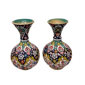 Set de 2 vases en poterie décoratifs peints à la main avec émail Minakari persan