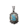Pendentif en argent persan avec pierre précieuse Turquoise Ahoo