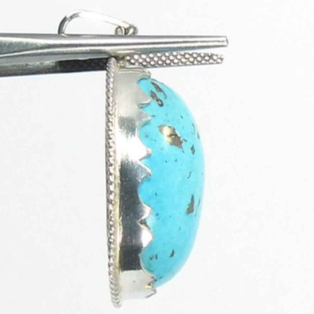 Pendentif en argent persan avec pierre précieuse Turquoise Azal