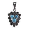 Pendentif en argent persan avec pierre précieuse Turquoise Dena