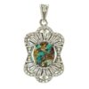 Pendentif en argent persan avec pierre précieuse Turquoise Farah