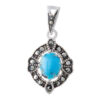 Pendentif en argent persan avec pierre précieuse Turquoise Helen