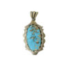 Pendentif en argent persan avec pierre précieuse Turquoise Homa