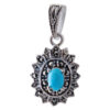 Pendentif en argent persan avec pierre précieuse Turquoise Lia