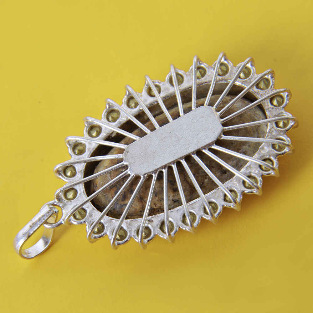 Pendentif en argent persan avec pierre précieuse Turquoise Maha