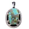 Pendentif en argent persan avec pierre précieuse Turquoise Noor