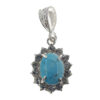 Pendentif en argent persan avec pierre précieuse Turquoise Saba