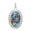 Pendentif en argent persan avec pierre précieuse Turquoise Sadaf