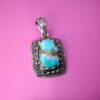 Pendentif en argent persan avec pierre précieuse Turquoise Saman