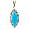 Pendentif en argent persan avec pierre précieuse Turquoise Samar