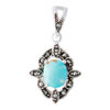 Pendentif en argent persan avec pierre précieuse Turquoise Zohal