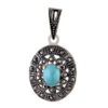 Pendentif en argent persan avec pierre précieuse Turquoise Yas