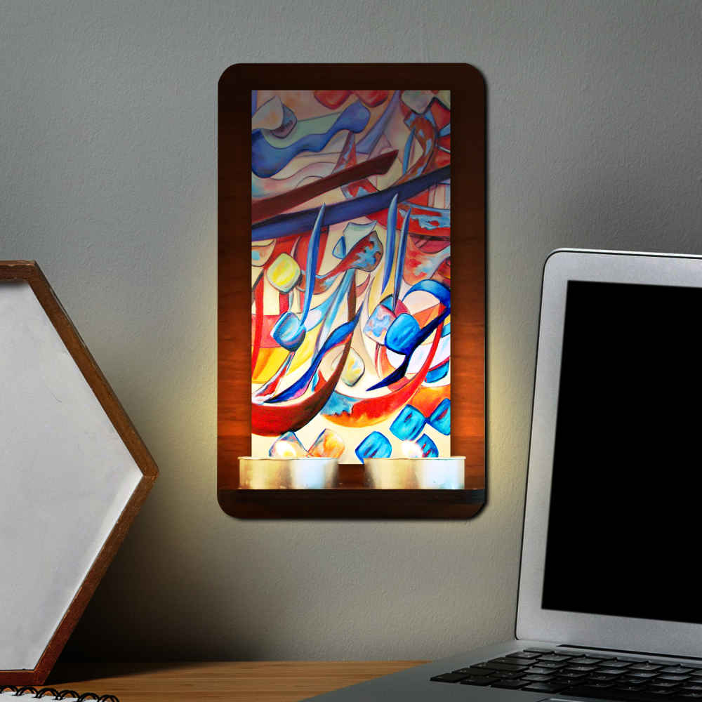 Applique murale persane en bois pour bougies chauffe-plat Calligraphie (x2)