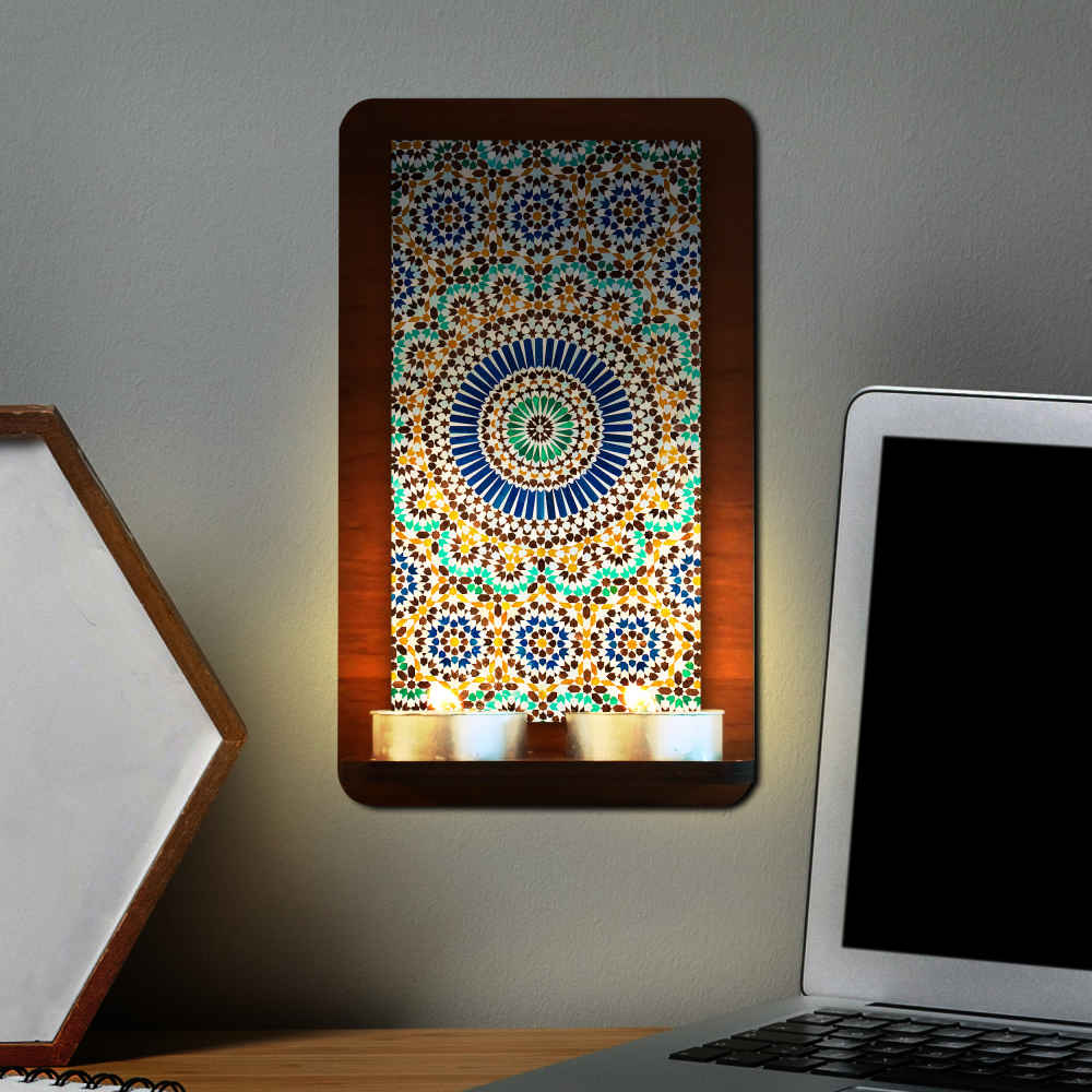 Applique murale persane en bois pour bougies chauffe-plat Royal (x2)